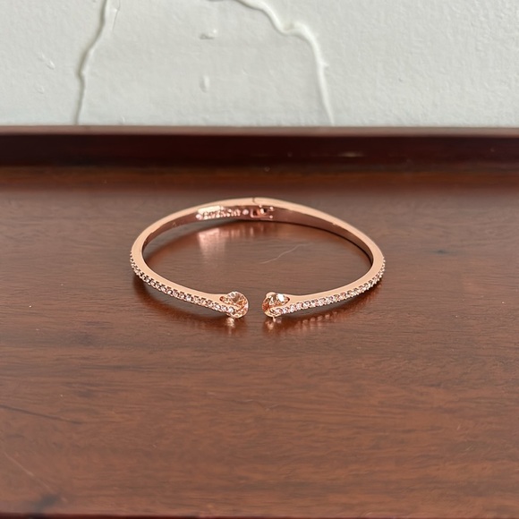 Givenchy Crystal & Pavé Hinged Bangle Bracelet - Picture 2 of 4